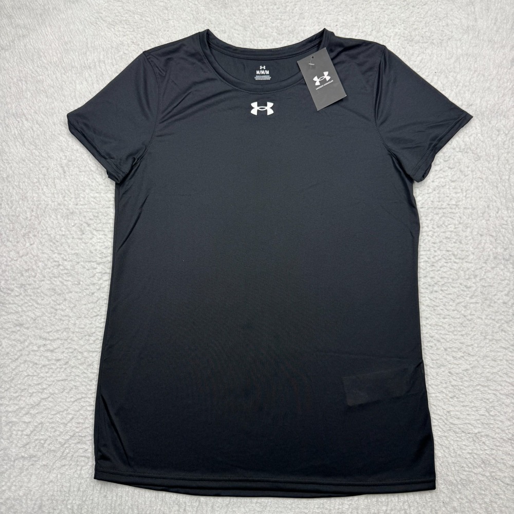 Under Armour UA Tech Team Short Sleeve Shirt Black 1376847 001 Women's Size M